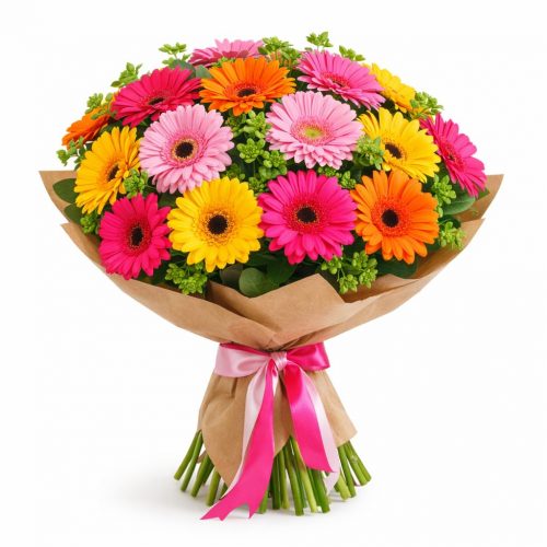 Букет из свежих цветов «Герберовый микс»