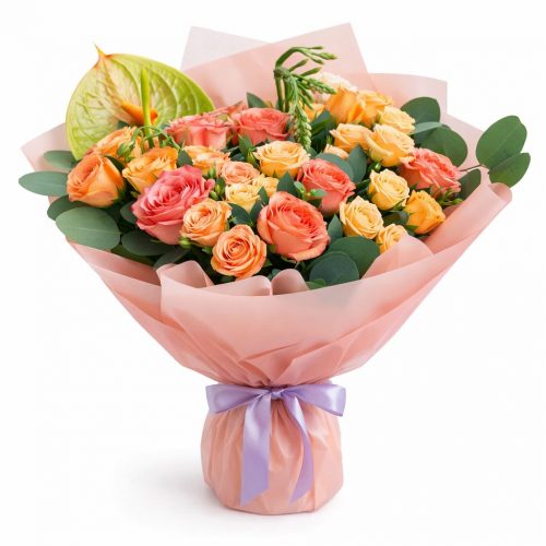 Красивый букет «Розовый шарм»
